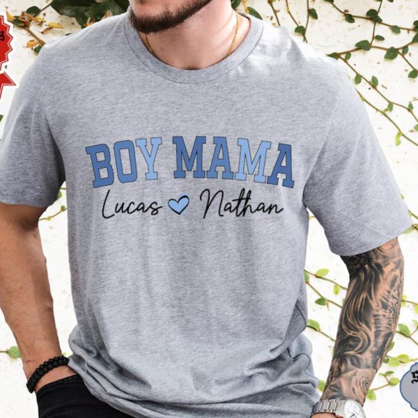 Custom Boy Mama shirt Personalized Mom shirt Custom Mama shirt With Kids NamesMama tee 1