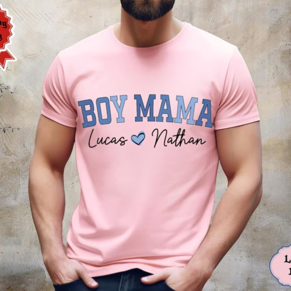 Custom Boy Mama shirt Personalized Mom shirt Custom Mama shirt With Kids NamesMama tee 2