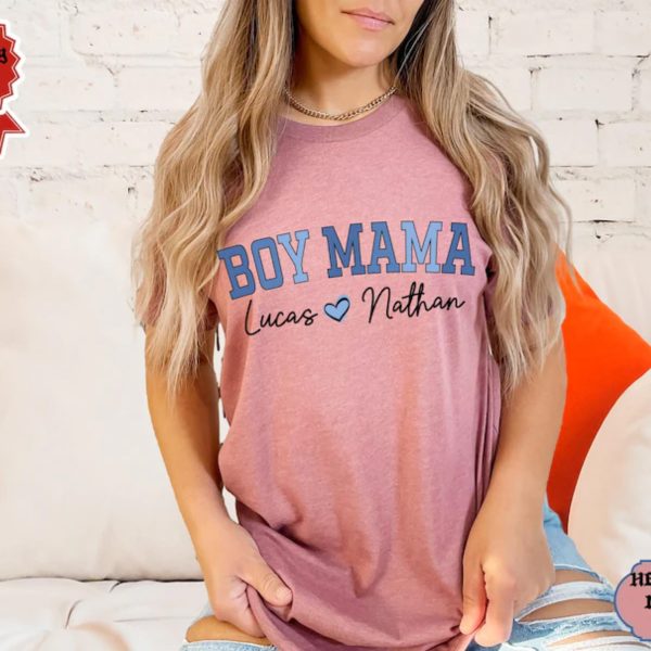 Custom Boy Mama shirt Personalized Mom shirt Custom Mama shirt With Kids NamesMama tee 4