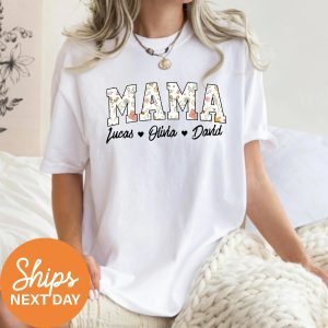 Mama Floral Shirt Personalized Mom Shirt With Kids Names Custom Kids Names Mom Shirt Custom Mom Shirt With Kids Names Mothers Day Shirt 1