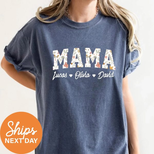 Mama Floral Shirt Personalized Mom Shirt With Kids Names Custom Kids Names Mom Shirt Custom Mom Shirt With Kids Names Mothers Day Shirt 2