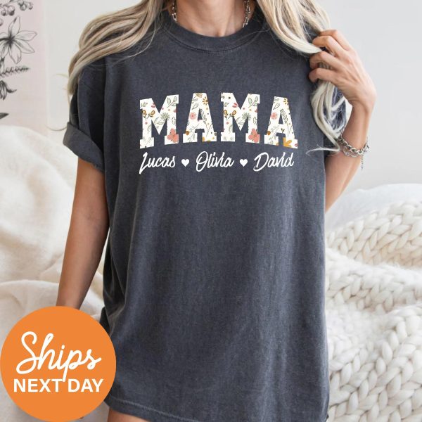 Mama Floral Shirt Personalized Mom Shirt With Kids Names Custom Kids Names Mom Shirt Custom Mom Shirt With Kids Names Mothers Day Shirt 3