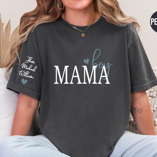 Personalized Boy Mama Shirt With Kid NamesComfort Colors Custom Mama Tshirt Personalized Mom Shirt Mothers Day Gift Mom Birthday Gift 2